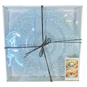 Home Essentials Serving Platter Chip Dip Original Packaging Bent Glass NWT